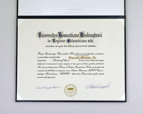 Honorary Doctor of Laws Diploma