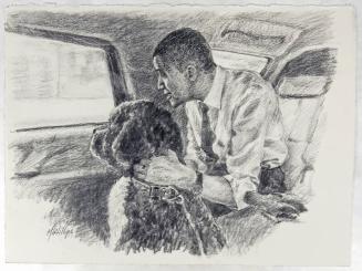 Drawing of President Barack Obama and Bo