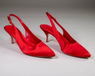 Red Satin Pumps