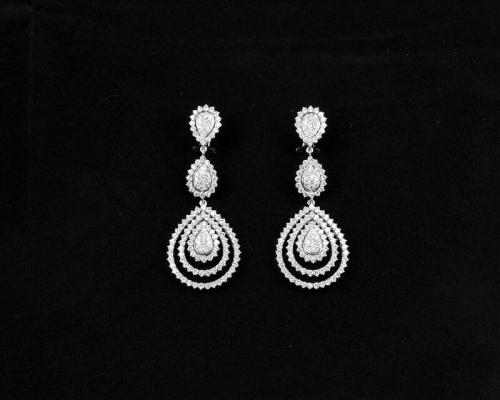 Silver and Diamond Earrings