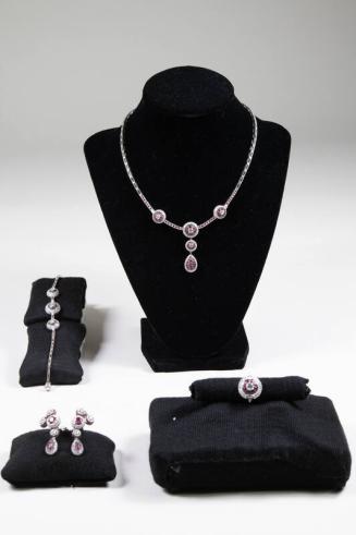 Diamond and Ruby Jewelry Set