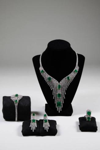 Emerald Art Deco Jewelry Set