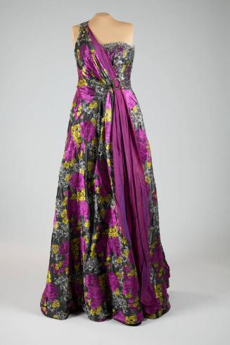 Purple and Gold Evening Gown