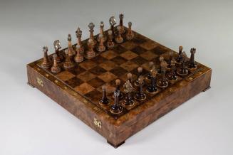 Walnut and Sterling Silver Chess Set