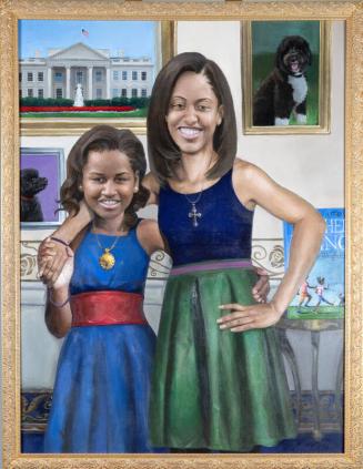 Painting of Sasha and Malia