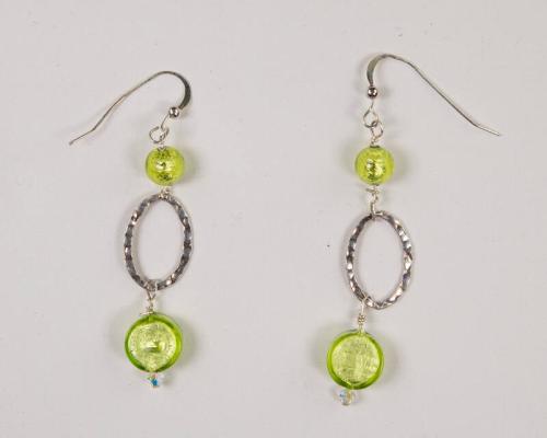 Green Bead Earrings