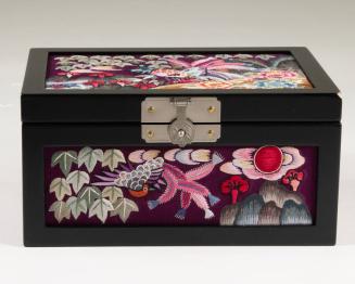 Bonghwang (Phoenix) Embroidered Wood Jewelry Box