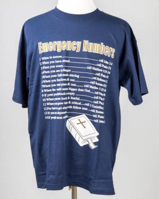 Navy Blue Emergency Numbers T-Shirt