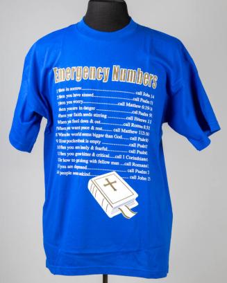 Royal Blue Emergency Numbers T-Shirt