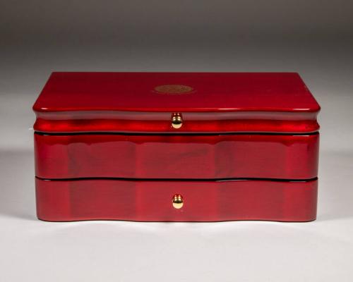 Royal Thai Government Red Lacquer Jewelry Box