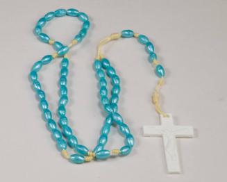 Blue and White Plastic Rosary