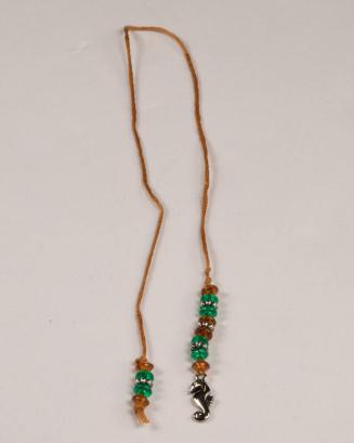 Orange, Silver, and Green String Bookmark