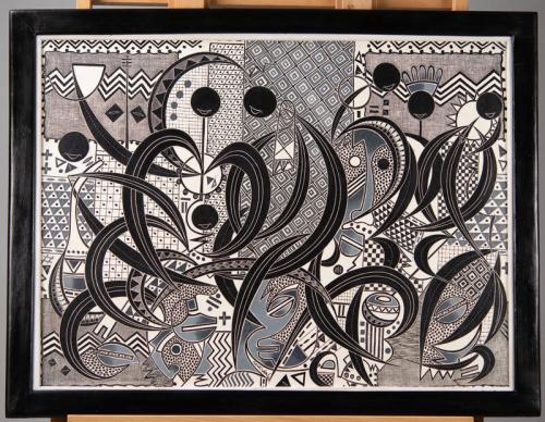 Abstract Etched Painting