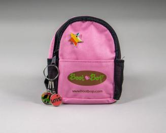 Pink Cloth Backpack with Metal Decorations