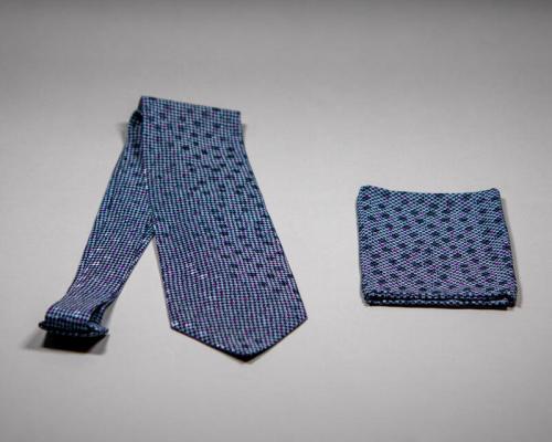 Checkered Necktie and Handkerchief