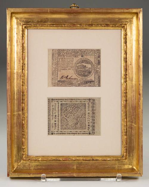 Framed Print of a Four Dollar Bill