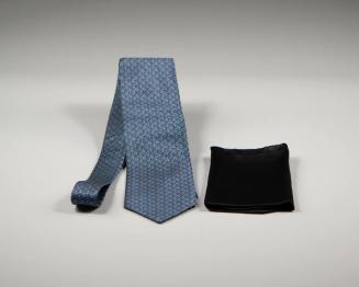 Wave Necktie and Black Handkerchief