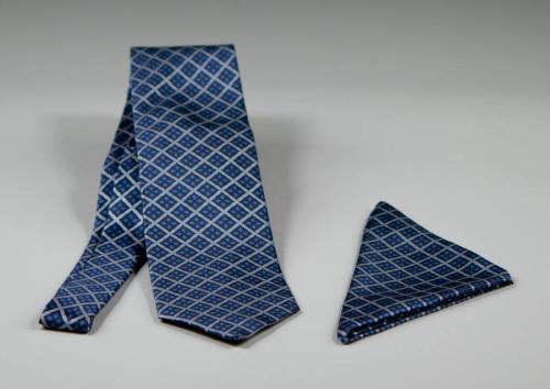 Diamond Pattern Necktie and Handkerchief