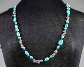 Metal Necklace with Glass Beads