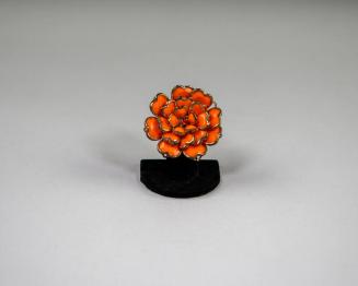 Bead and Rhinestone Orange Floral Ring