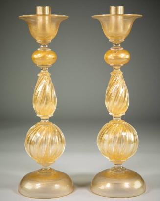 Glass and Gold Candlestick