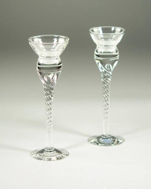 Twisted Stem Crystal Candlesticks