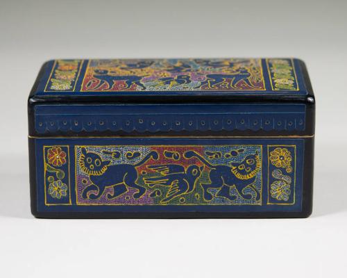 Blue Animal Motif Trinket Box