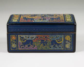 Blue Animal Motif Trinket Box