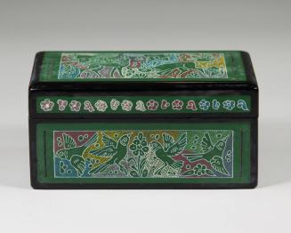 Green Bird Motif Trinket Box