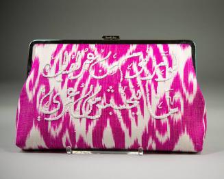 Pink and White Ikat Clutch