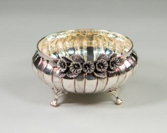 Flower Adorned Silver Bowl