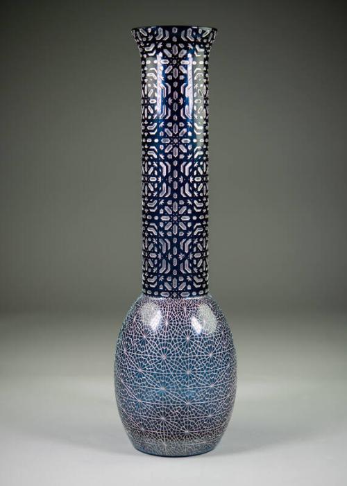 Silver-Gilt Blue Decorative Vase