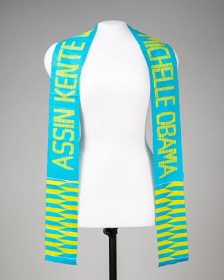 Teal and Yellow Kente Stole for Michelle Obama