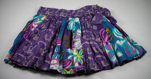 Mixed Print Purple and Teal Skirt