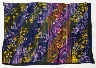 Floral and Striped Batik Fabric