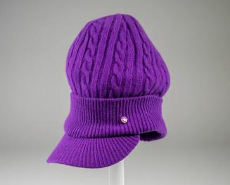 Purple Knit Cap with Visor