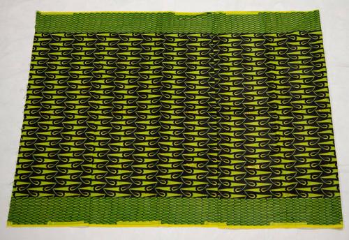 Green, Yellow, and Black Patterned Wax Cloth