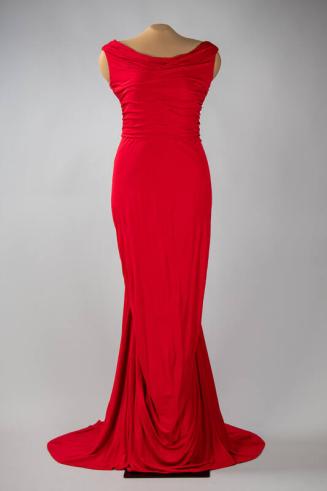 Red Jersey Evening Gown