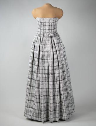 Black and White Plaid Evening Gown