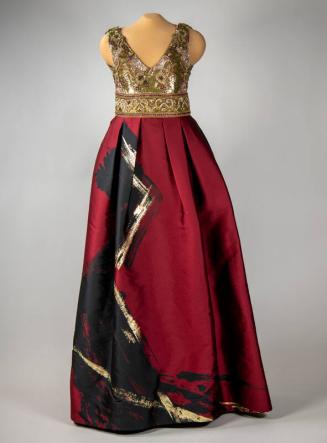 Gold and Red Evening Gown