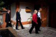 Image courtesy of the Barack Obama Presidential Library, President Barack Obama walks with Secr…