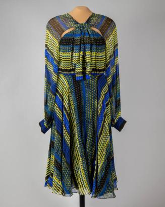 Blue, Black, and Yellow Dress