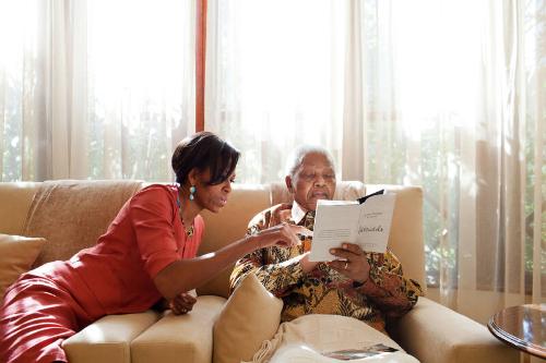 Image courtesy of the Barack Obama Presidential Library, First Lady Michelle Obama meets with f…