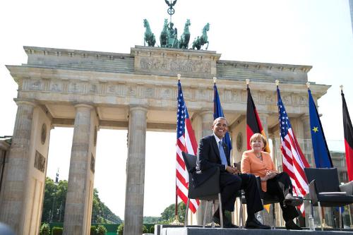 Image courtesy of the Barack Obama Presidential Library, President Barack Obama and Chancellor …