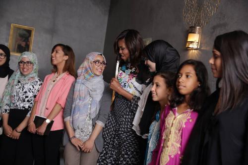 Image courtesy of the Barack Obama Presidential Library, First Lady Michelle Obama and Meryl St…