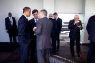 Image courtesy of the Barack Obama Presidential Library, President Barack Obama meets with NATO…