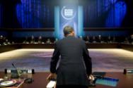 Image courtesy of the Barack Obama Presidential Library, 
President Barack Obama speaks during…