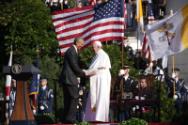 Image courtesy of the Barack Obama Presidential Library, President Barack Obama shakes hands wi…