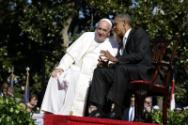 Image courtesy of the Barack Obama Presidential Library, President Barack Obama and Pope Franci…