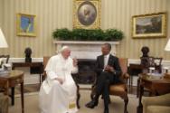 Image courtesy of the Barack Obama Presidential Library, President Barack Obama and Pope Franci…